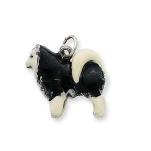  Sterling Silver Enameled Husky Dog Charm Jewelry