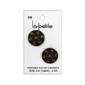  LaPetite Buttons 3/4 2 Hole Antique Gold 2pc Arts 