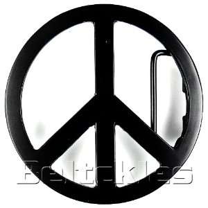   Sign No War Black Finishing Plain Belt Buckle for Peace Lover People