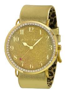  Betsey Johnson Womens BJ2166 Multi Strap Gold Case Watch 