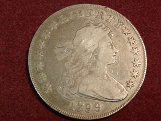 1799 Draped Bust Silver Dollar Heraldic Eagle Reverse BETTER GRADE 