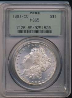 PCGS 1881 CC Morgan Silver Dollar MS65 OGH Carson City Green Holder 