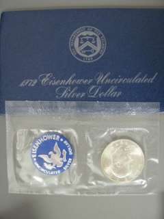 1972 Uncirculated Eisenhower Blue Ike Silver Dollar  