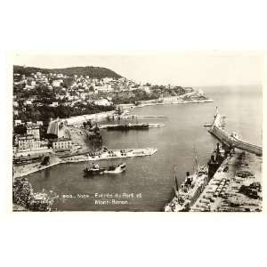 1930s Vintage Postcard Entrance to the Port and View of Mont Boron 