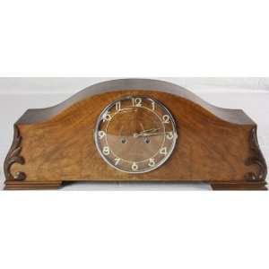  German Art Deco Mantle Clock Westminster Walnut Veneer 
