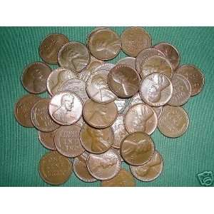  1954 S Lincoln Pennies   50 Coin Roll 