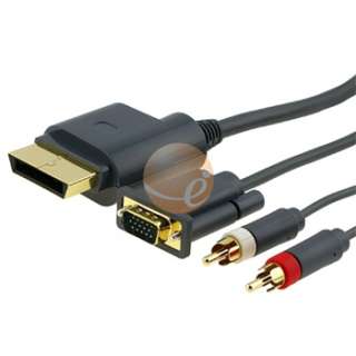   Cable 1.3 Gold+VGA AV Adapter HD Cable Cord For Xbox 360 XBOX360 TV