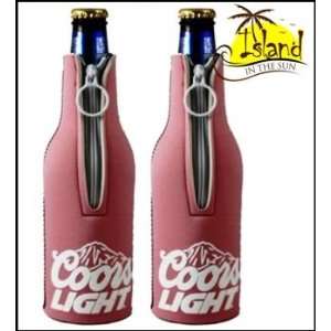  (2) Coors Light Pink Beer Bottle Koozies Cooler Sports 