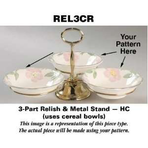 222 Fifth (PTS) Royal Suzani 3 Part Relish & Metal Stand (CERC), Fine 