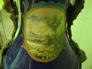 Sevres french 19c large urn hand painted 32 inch  