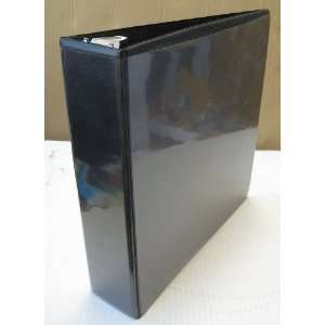  2 3/4 inch D Ring 3 Ring Binder with Clear Cover   Black 