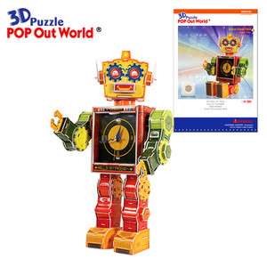 Scholas 3D Puzzle Pop Out World Robot Clock   Tibot Model Decoration 