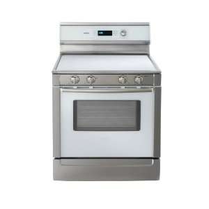   30 Freestanding Electric Range   White with Stainless Steel