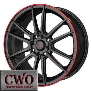 17 Black Akita AK77 Wheels Rims 5x100/5x114.3 5 Lug  