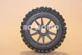 RC 1/8 CAR BUGGY TRUCK TIRES WHEELS RIMS PACKAGE KNOBBY  