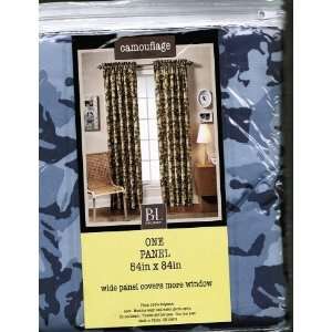  One Panel 54 W X 84 L Curtain Drape Camouflage in Blue 