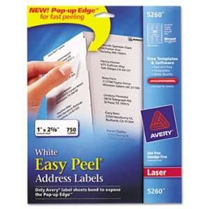  Avery® Easy Peel® White Address Labels LABEL,ADD,W/P,1X2 