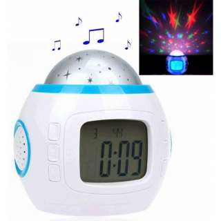   Romantic Starry Sky Projection LED Music Time LCD Display Alarm Clock
