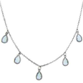   Teardrop Hanging Stone Necklace   Blue ( 20 ).Opens in a new window