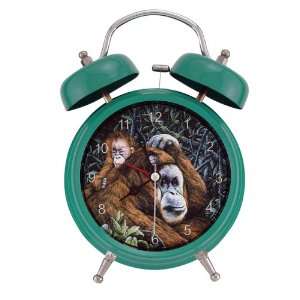  Green Wildlife Orangutan Double Bell Alarm Clock