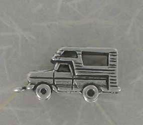 Sterling Silver Pickup Truck With Camper Charm, New  