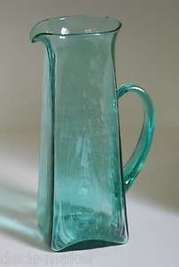 Blenko vintage hand blown art glass vase/pitcher rare piece.  