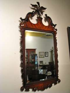 Ornate Federal Style Carved Mahogany Mirror with Eagle  