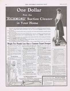 1910 VINTAGE AD   RICHMOND VACUUM CLEANER THE McCRUM HOWELL CO. 1 22 