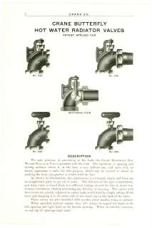 1905 CIRCULAR CRANE Co. HOT WATER RADIATOR VALVES VALVE  