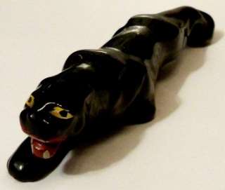 MADE IN JAPAN BLACK PANTHER CAT REDWARE FIGURINE 1950S  