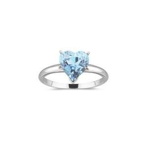  2.20 Cts Aquamarine Solitaire Ring in 14K White Gold 5.0 