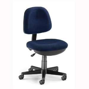  Task Chair, Armless, Blue Fabric