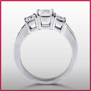 50 3 Stone Asscher Diamond Engagement Ring H SI1 EGL  