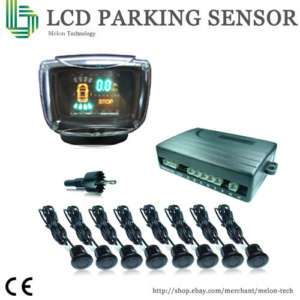 Car LCD Reverse Parking Sensors 8 Front 4 Rear Buzzer  