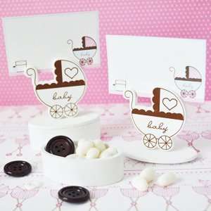 Baby Carriage Place Card Favor Boxes with Designer Place Cards (Set of 