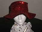 GLITTERING RED SEQUIN FLOPPY WIDE 6 BRIM GAUCHO STYLE SUN HAT CAP 