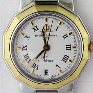 Baume et Mercier Riviera 18k Gold S Steel Ladies Watch  