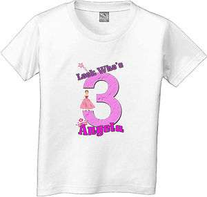 Princess big number birthday t shirt 1,2,3,4,5,6,7,8,9,10 girl girly 