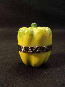 AWESOME LIMOGES PORC. TRINKET/ PILL BOX BELL PEPPER  
