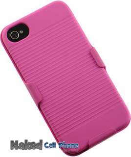 PINK BELT CLIP HOLSTER + CASE COVER FOR iPHONE 4 4G 4S  