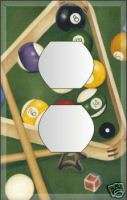 BILLIARDS GAME TABLE BALLS & CUE OUTLET COVER PLATE #1  