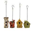 set 4 whimsical ceramic glaze hanging garden birdhouses $ 103 50 10 % 