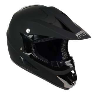 PGR Matte Black Motocross Dirt Bike Buggy ATV Off Road B MX DOT Helmet 