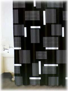 New Black & White Stripes Bathroom Bath Shower Curtain  