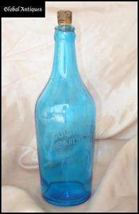 1920s ORIGINAL BLUE GLASS BOTTLE   MINERAL SPRING WATER  