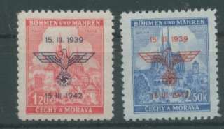   83 4 nh these are 2 stamps from german occupied czechoslovakia bohemia