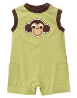 Gymboree Monkey Trouble Romper Shorts Rash Guard Shirt  