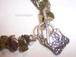 Silpada Rare Sterling Silver Chunk Peridot Green Bracelet B0904 