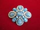 Cara blue stone brooch
