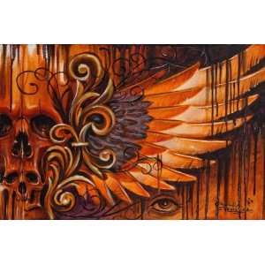  Brown Skulls by Manuel Valenzuela Tattoo Art Canvas Giclee 